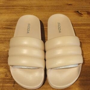 Soda Nude Color Slide Sandals